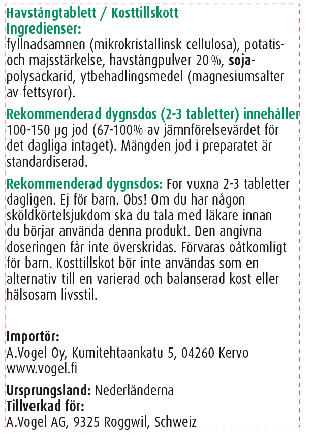 A.Vogel KelpasanVeg - Merilevätabletti 150 tabl. - Image 2