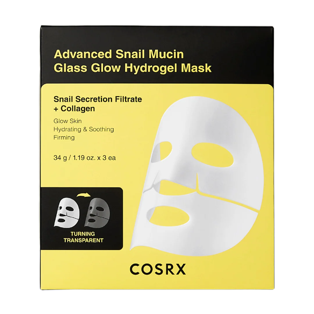COSRX Advanced Snail Mucin Glass Glow Hydrogel Mask - Kasvonaamio 3 kpl