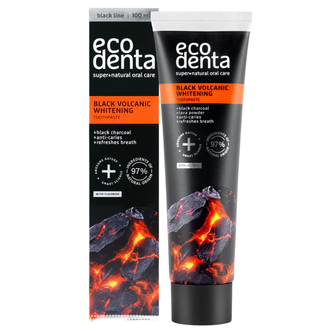 Ecodenta Black Volcanic Whitening Toothpaste - Valkaiseva Hammastahna 100 ml