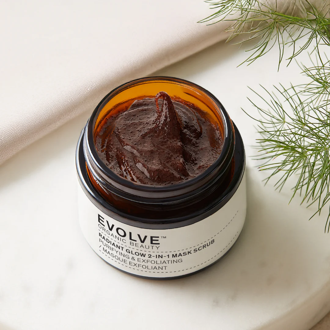 Evolve Organic Beauty Radiant Glow 2-in-1 Mask Scrub - Kasvonaamio 60 ml - Image 2