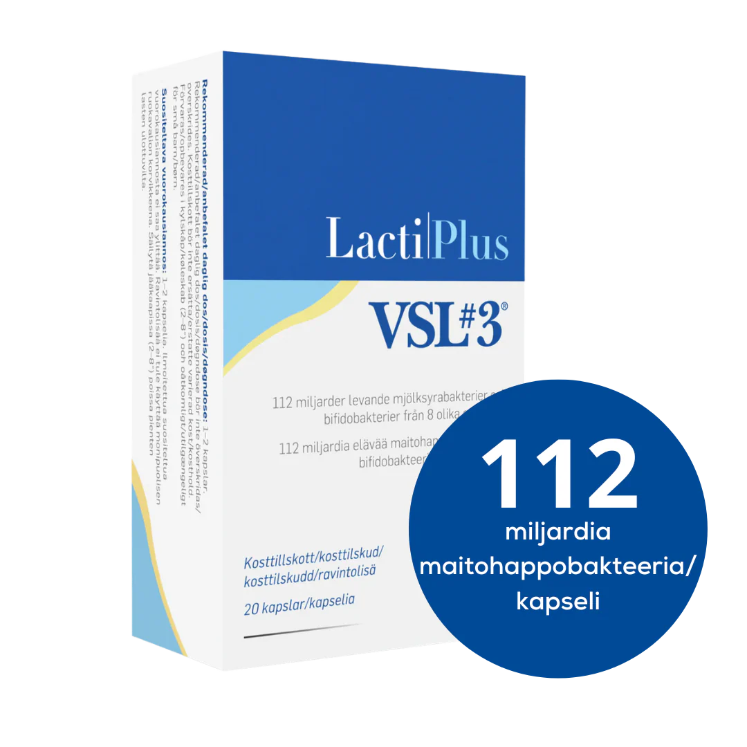 LactiPlus VSL#3 Maitohappobakteeri 20 kapselia - 112 miljardia / kaps. - poistuu