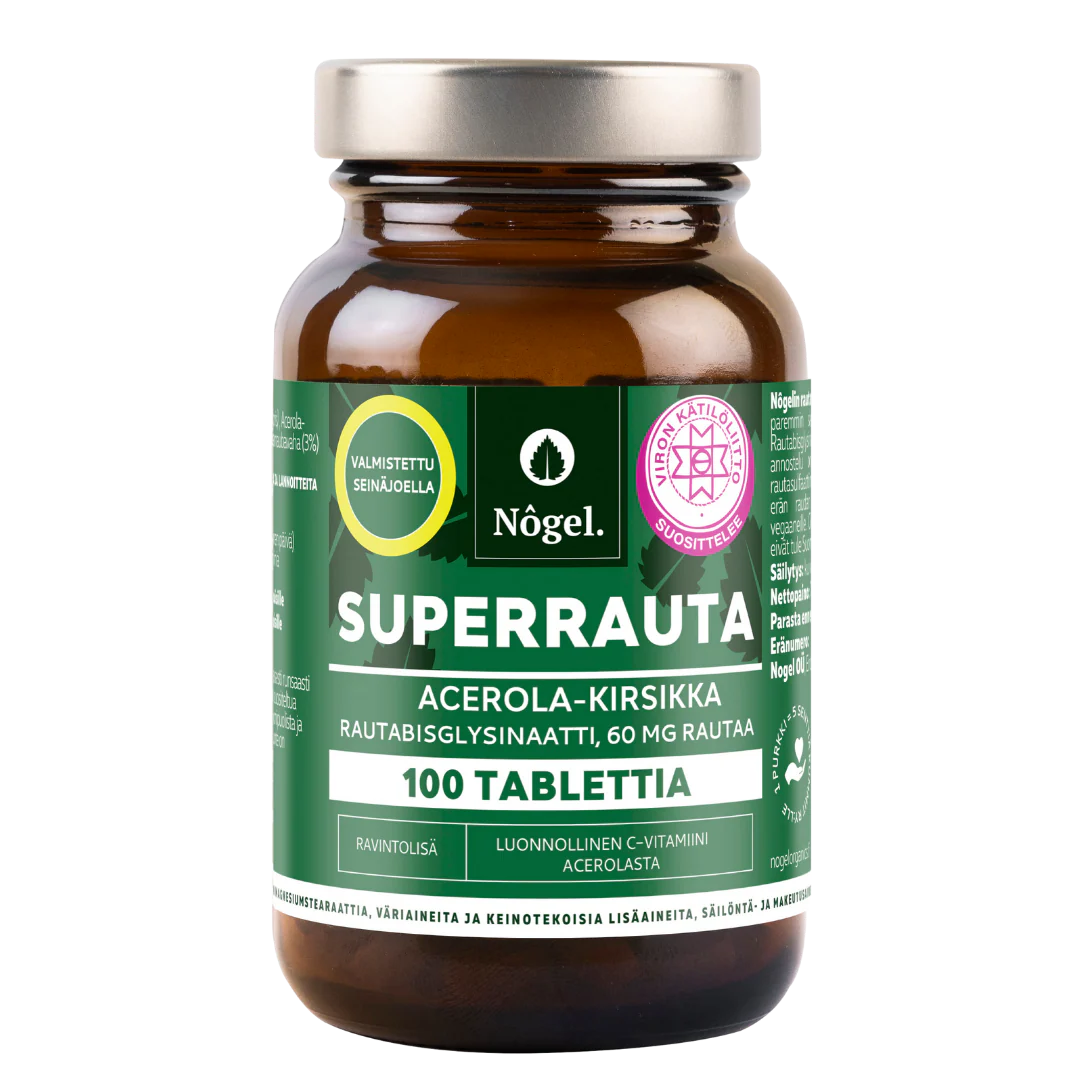 Nogel Superrauta Acerola-Kirsikka 60 mg 100 tabl.