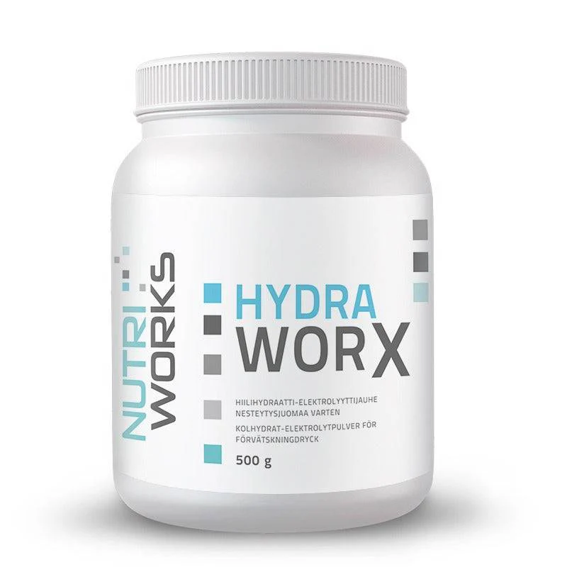 Nutri Works Hydra Worx - Hiilihydraatti-elektrolyyttijauhe 500 g - Maustamaton - erä