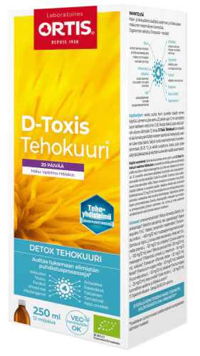 D-Toxis Detox Tehokuuri Vadelma-Hibiskus 250 ml