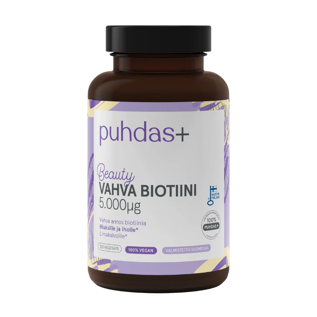 Puhdas+ Beauty Vahva Biotiini 5.000 µg 120 vegekaps.