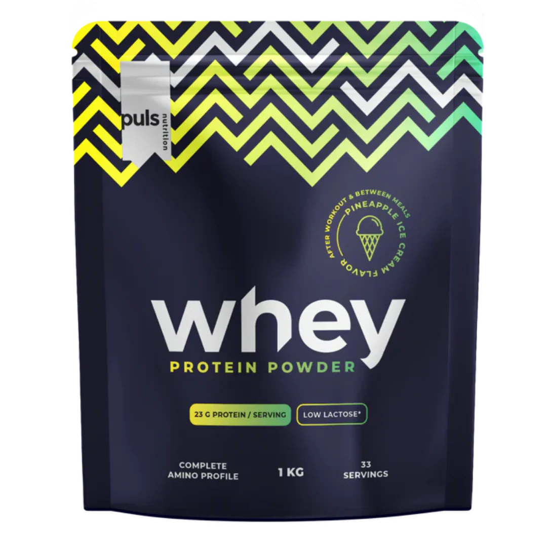 Puls Nutrition Whey Protein Powder - Heraproteiinijauhe Ananasjäätelö 1 kg