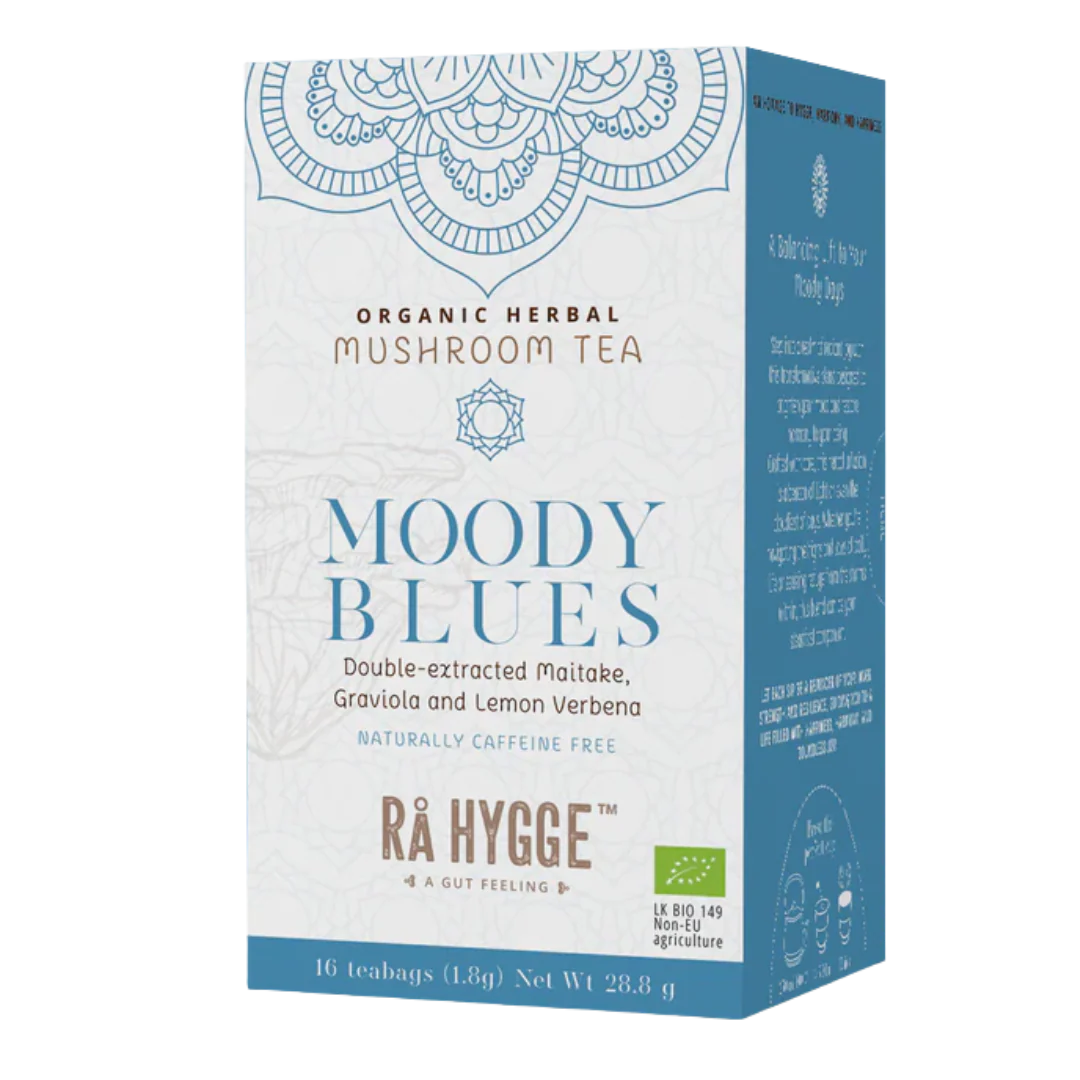 Rå Hygge Moody Blues - Maitake Sieniuutejauhe Yrttitee 16 teepussia