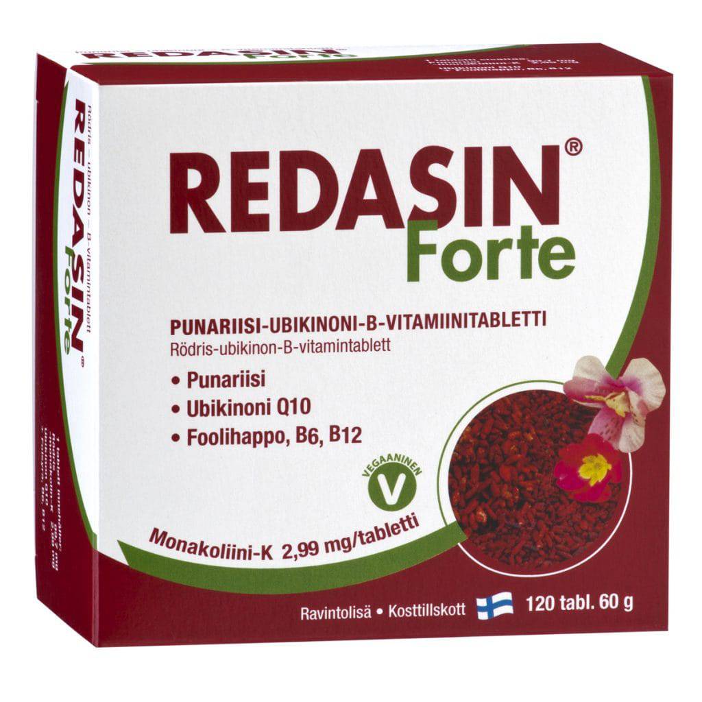 Redasin Forte - Punariisi-Ubikinoni-B-vitamiini 120 tabl.