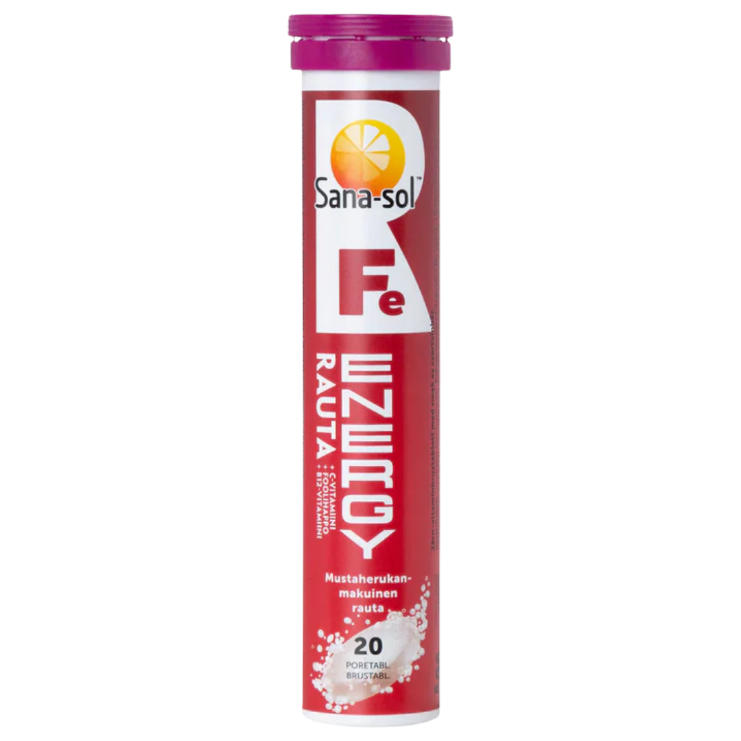 Sana-Sol Fe-Energy Rauta Mustaherukka 20 poretabl.
