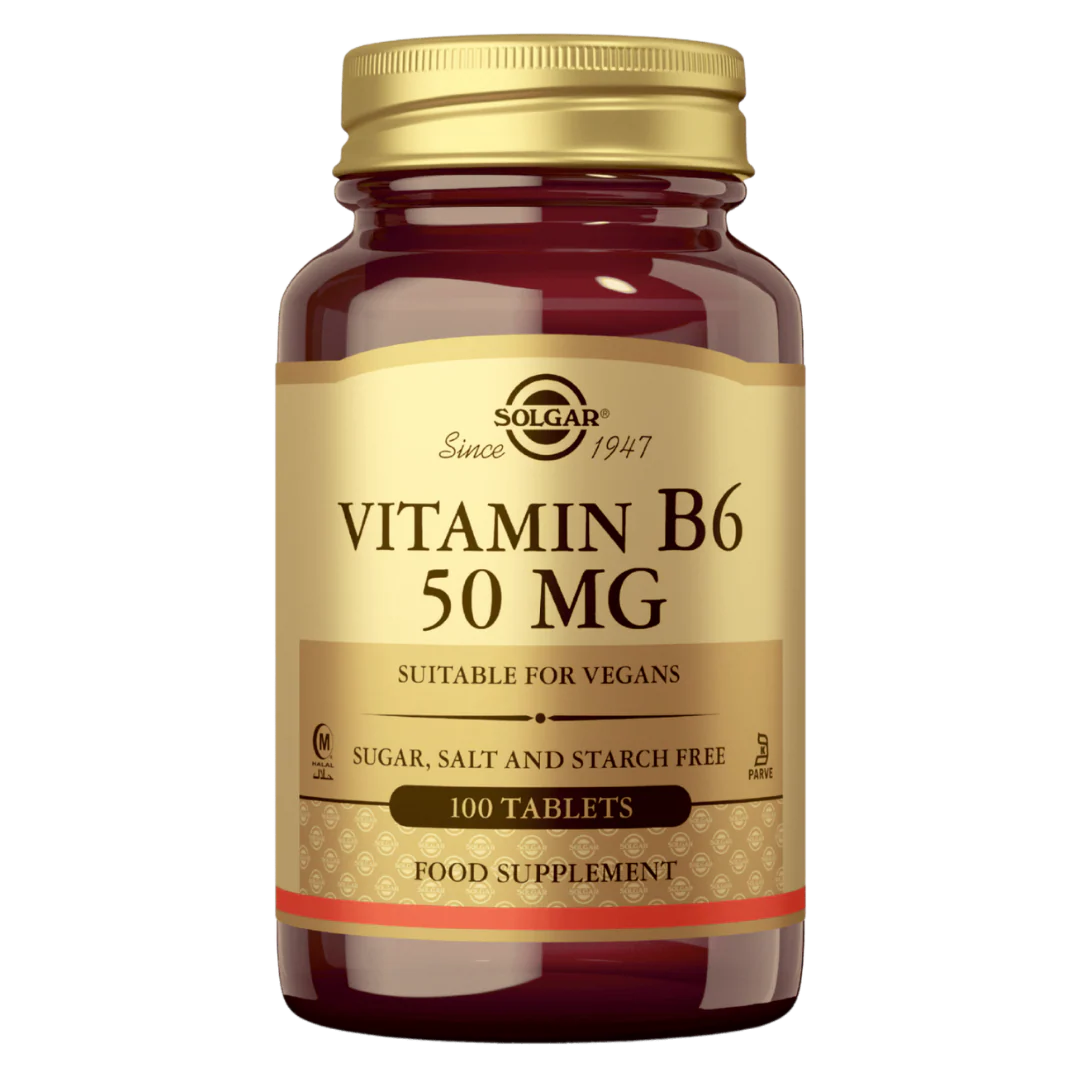 Solgar Vitamin B6 50 mg - B-Vitamiinivalmiste 100 tabl.