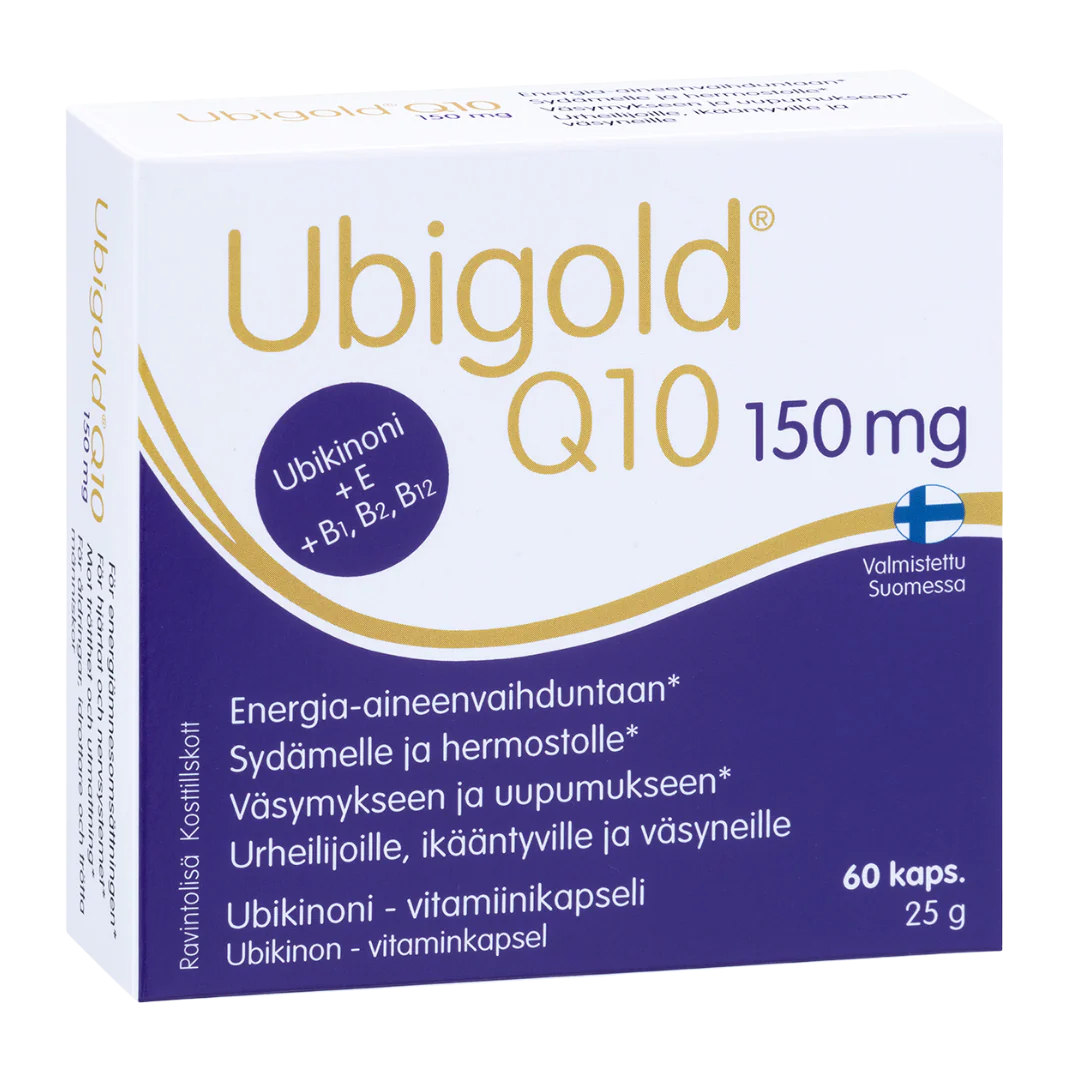 Ubigold Q10 150 mg - Ubikinoni-vitamiinikapseli 60 kaps.